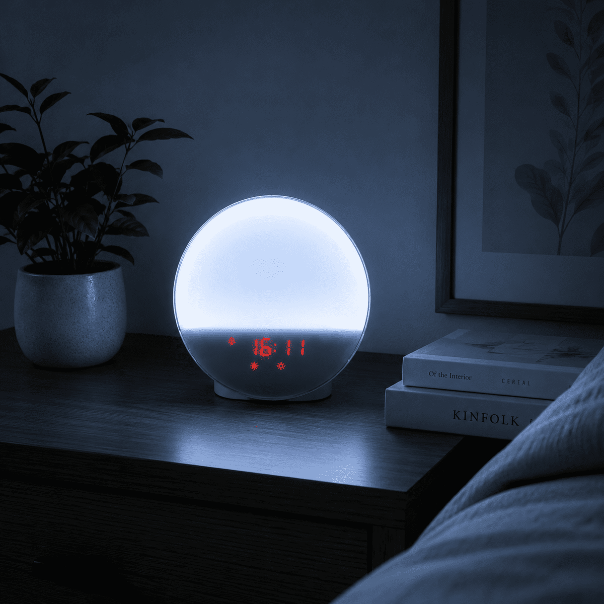 Réveil simulateur d'aube avec une lumière blanche (optionnel)