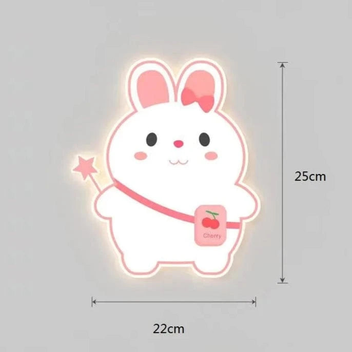 Veilleuse Murale Lapin Rose