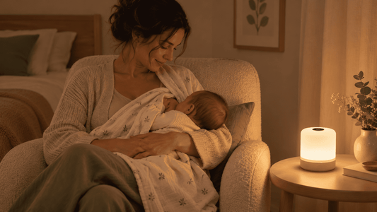 Maman utilisant une veilleuse pour allaiter son bébé la nuit
