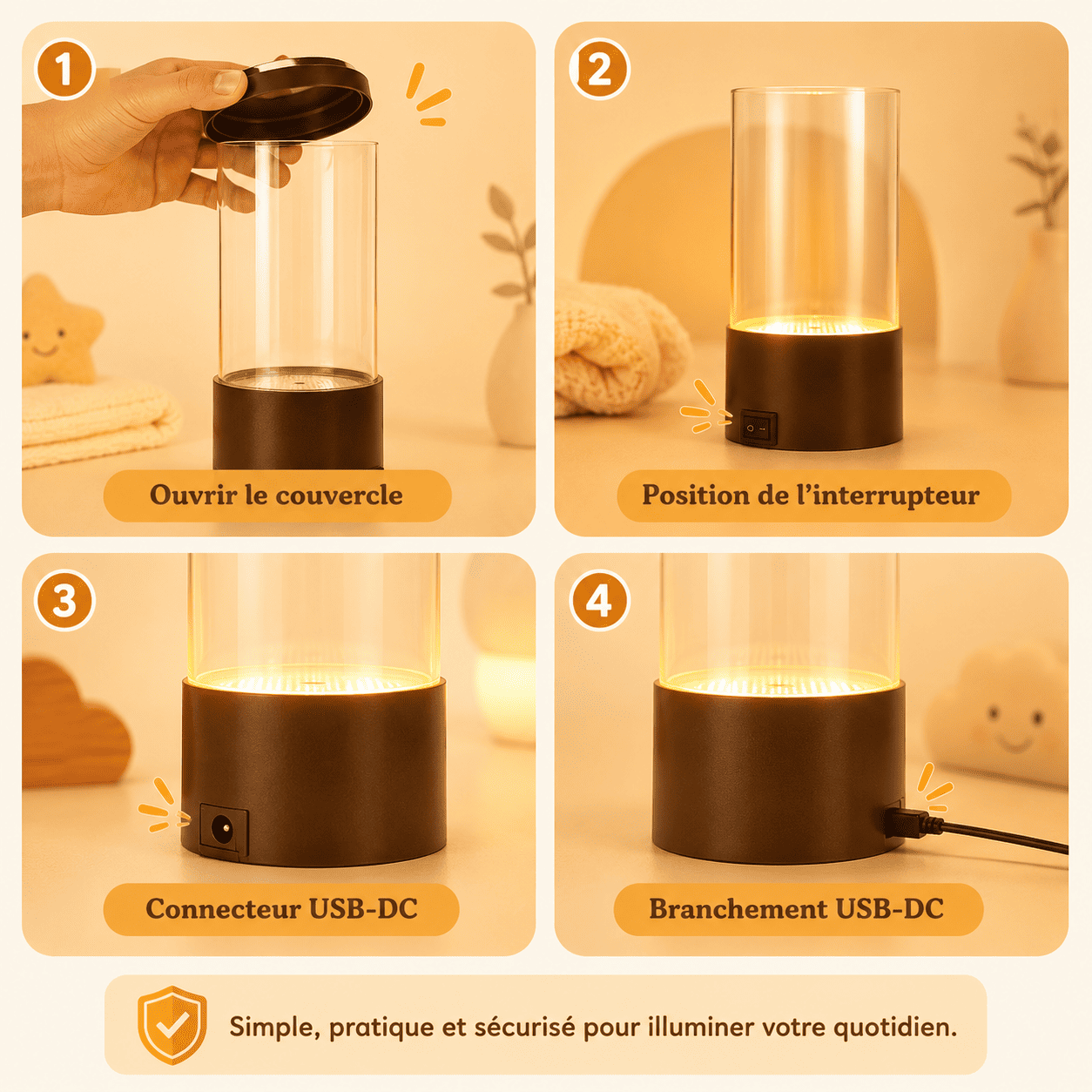Lampe Veilleuse Méduse