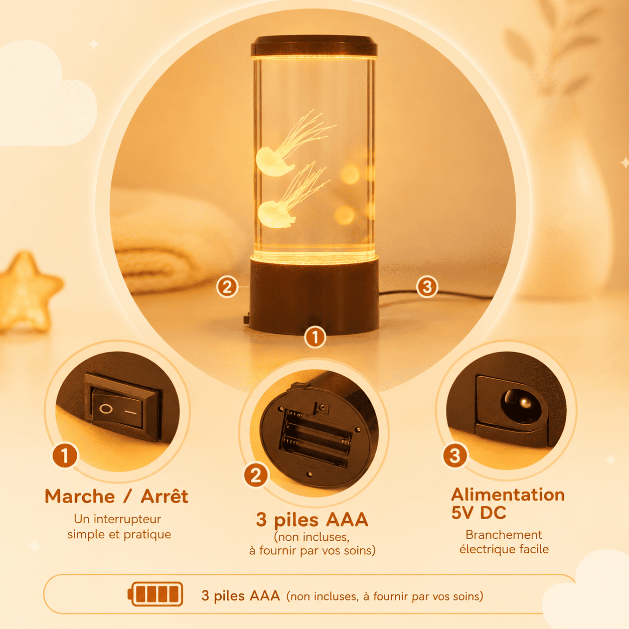 Lampe Veilleuse Méduse