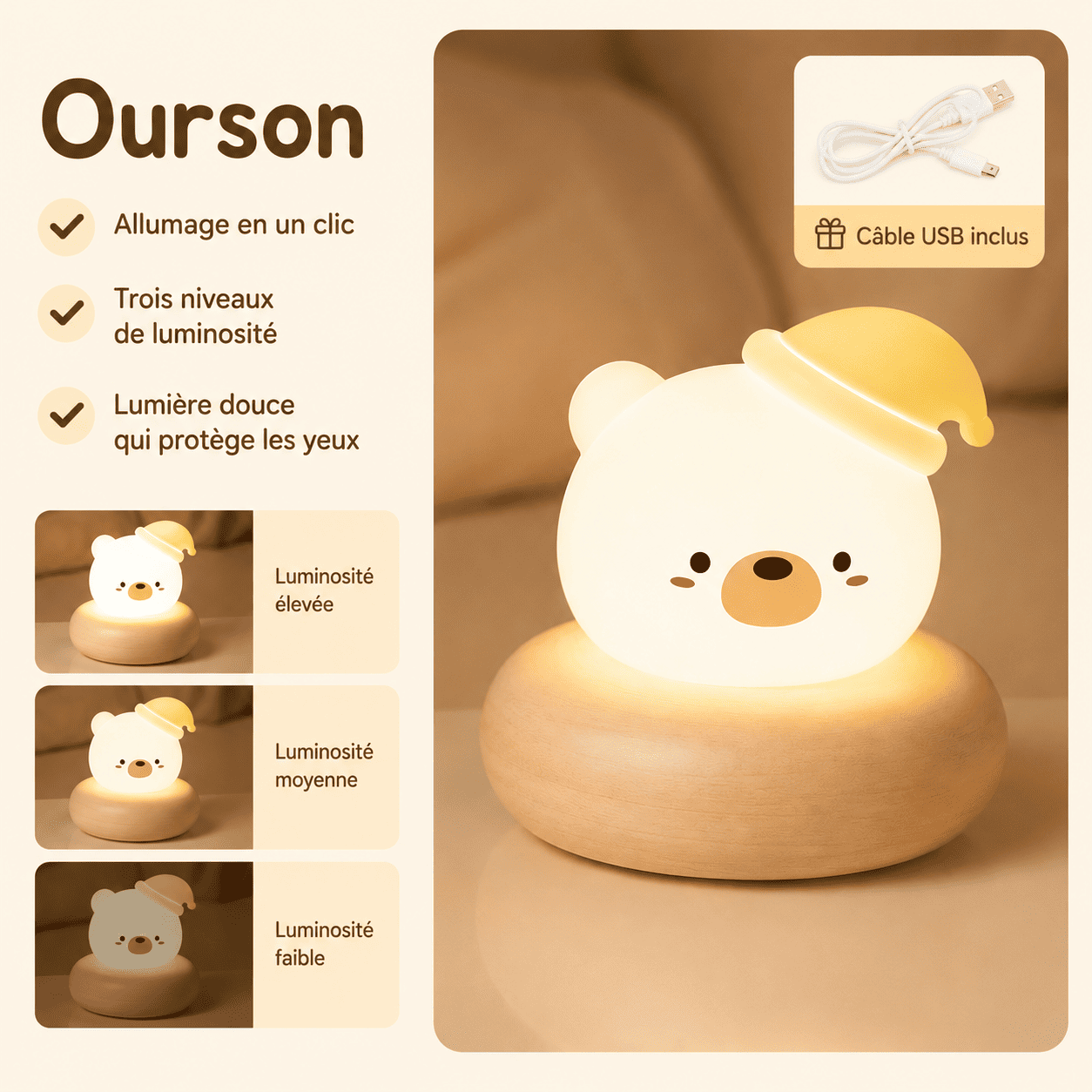 Veilleuse Allaitement Ours