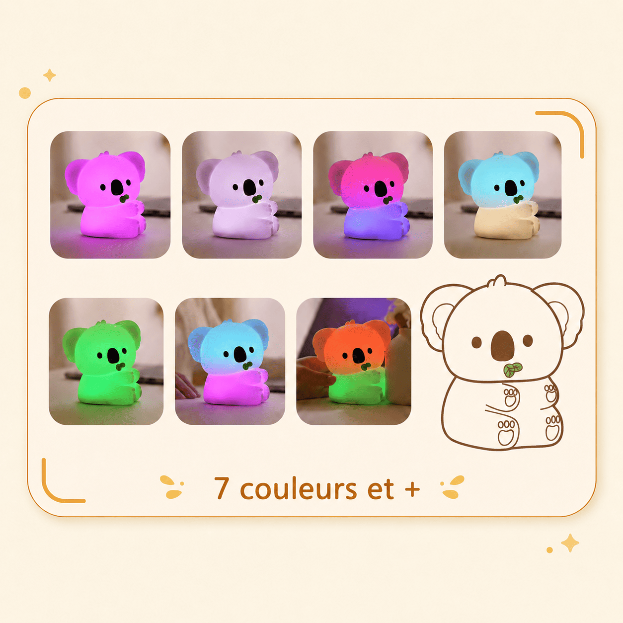 Veilleuse bébé koala avec plus de 7 coloris différents - mylumiz.com