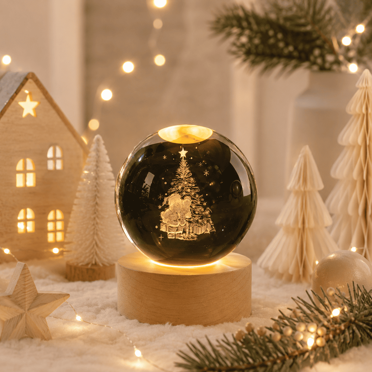 Veilleuse boule de Cristal Père noël 