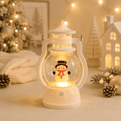 Veilleuse lanterne de noël bonhomme de neige