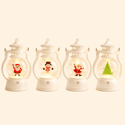 4 veilleuses lanterne de noël sur fond beige