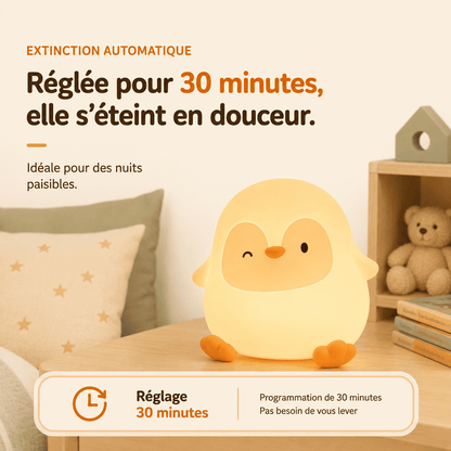 Veilleuse p'tit pingouin avec une minuterie 30 minutes