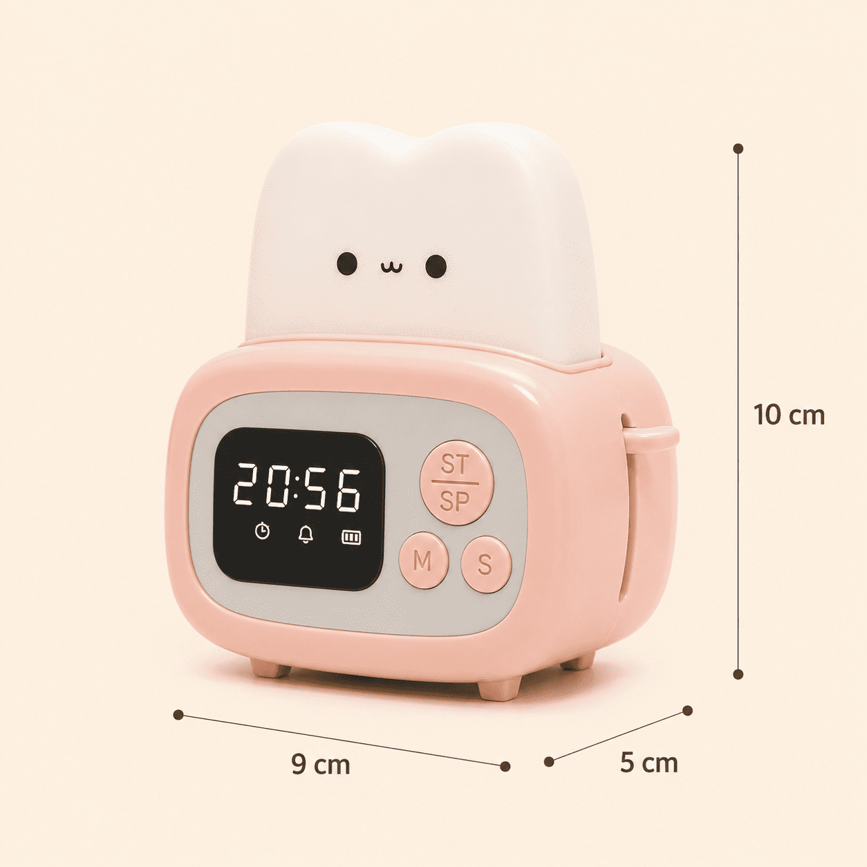 Veilleuse réveil enfant taille sur fond beige - mylumiz.com