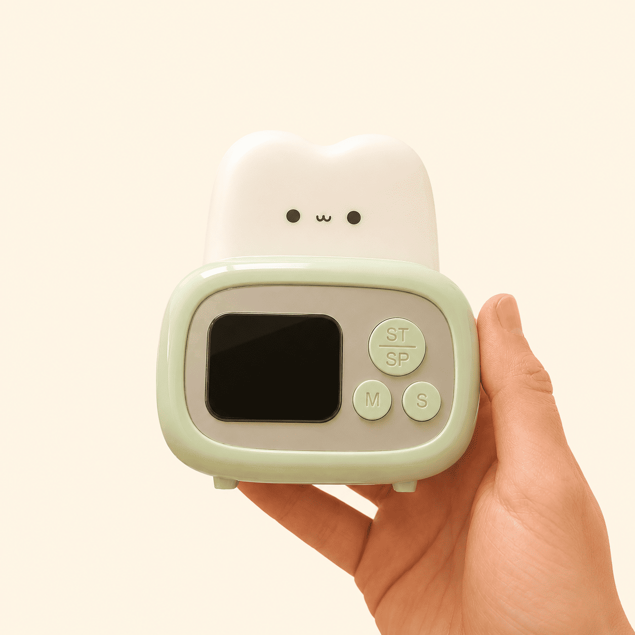 Veilleuse réveil enfant vue de devant prit en main - mylumiz.com