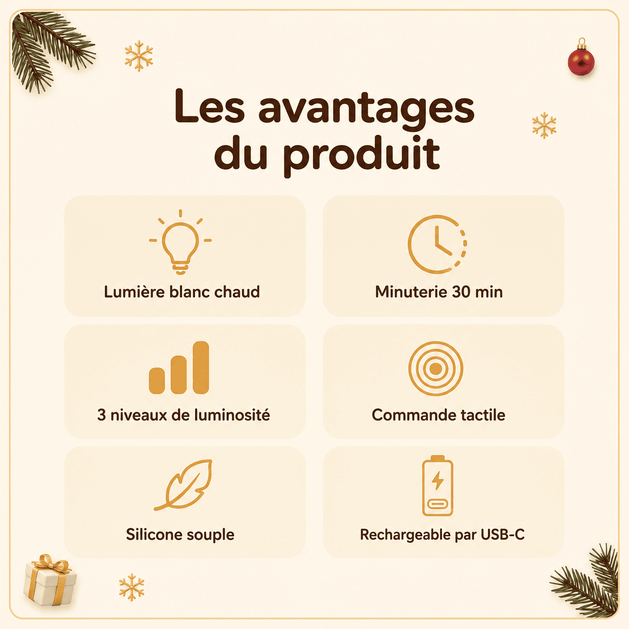 Avantages de la veilleuse bonhomme de neige de Noël