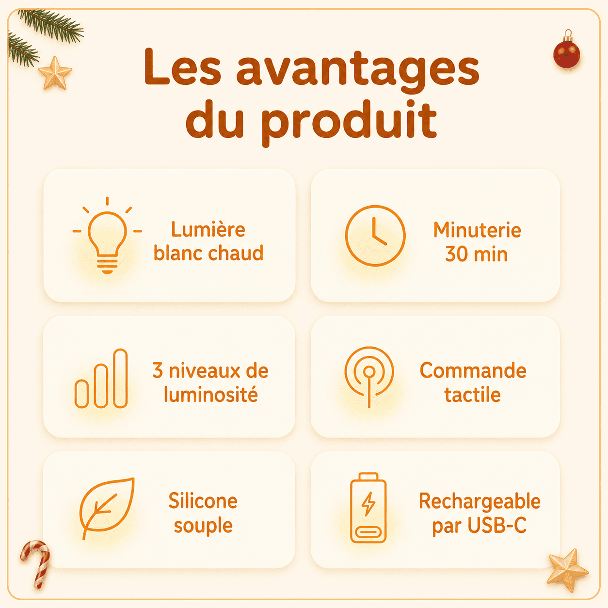 Avantages de la veilleuse sapin de Noël rechargeable