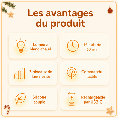 Avantages de la veilleuse sapin de Noël rechargeable