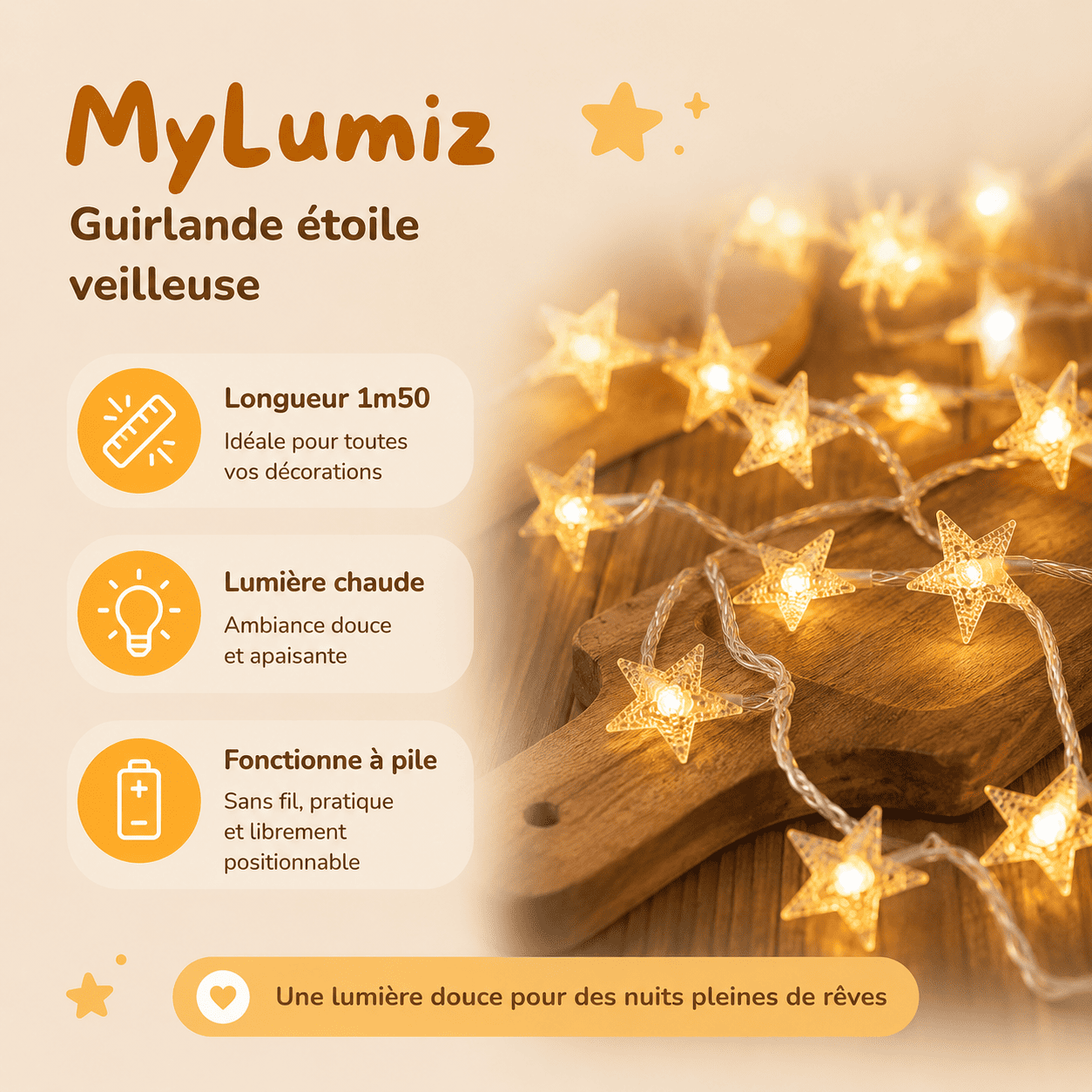 Guirlande Étoile Veilleuse