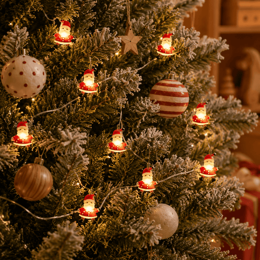 Guirlande de noël, Père Noël accrochée autour du sapin