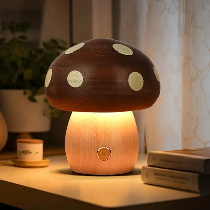 Lampe Champignon Bois