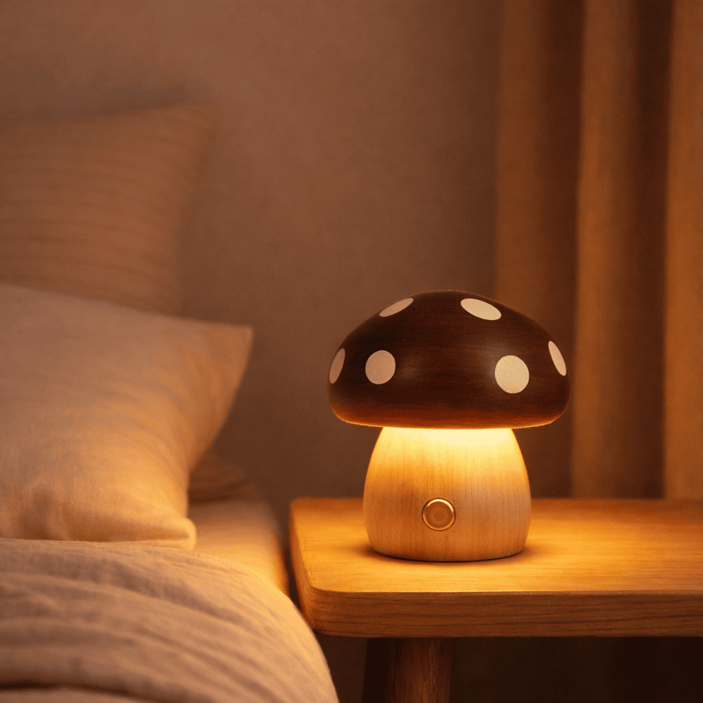 Lampe Champignon Bois