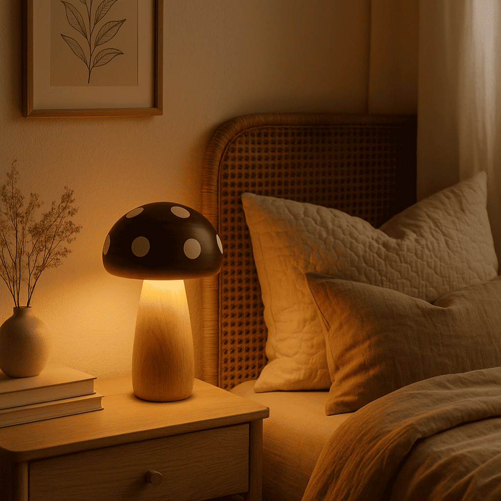Lampe Champignon Bois