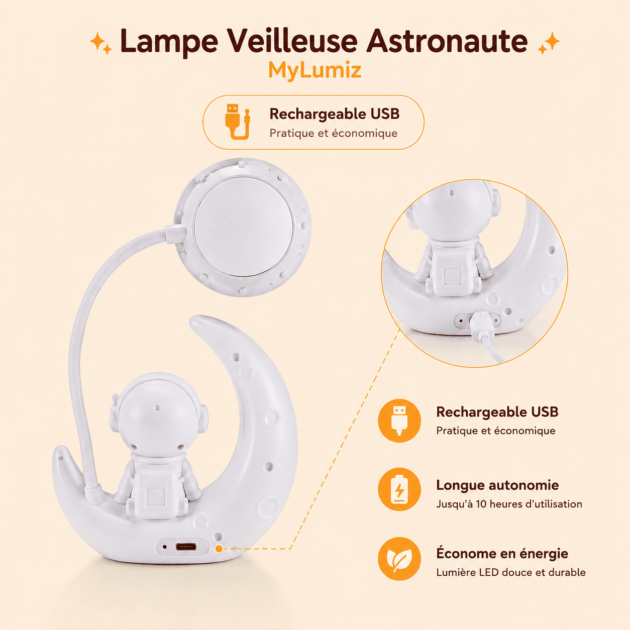 Lampe Veilleuse Astronaute