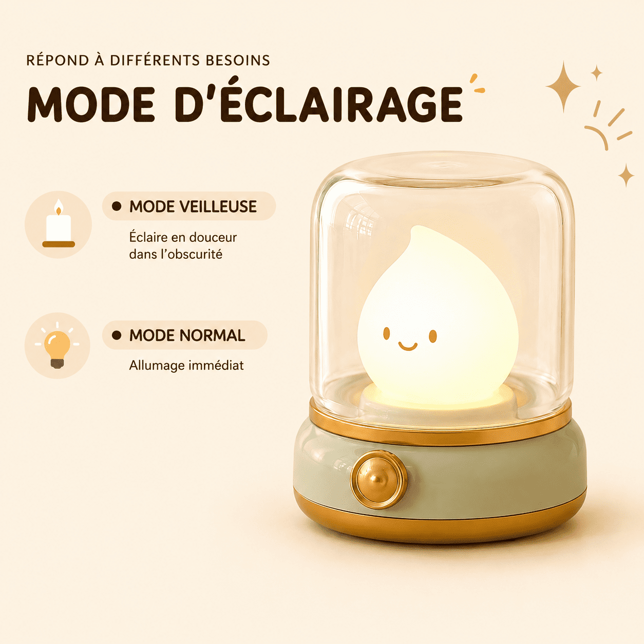 Lampe veilleuse enfant verte mode veilleuse et mode normal - mylumiz.com