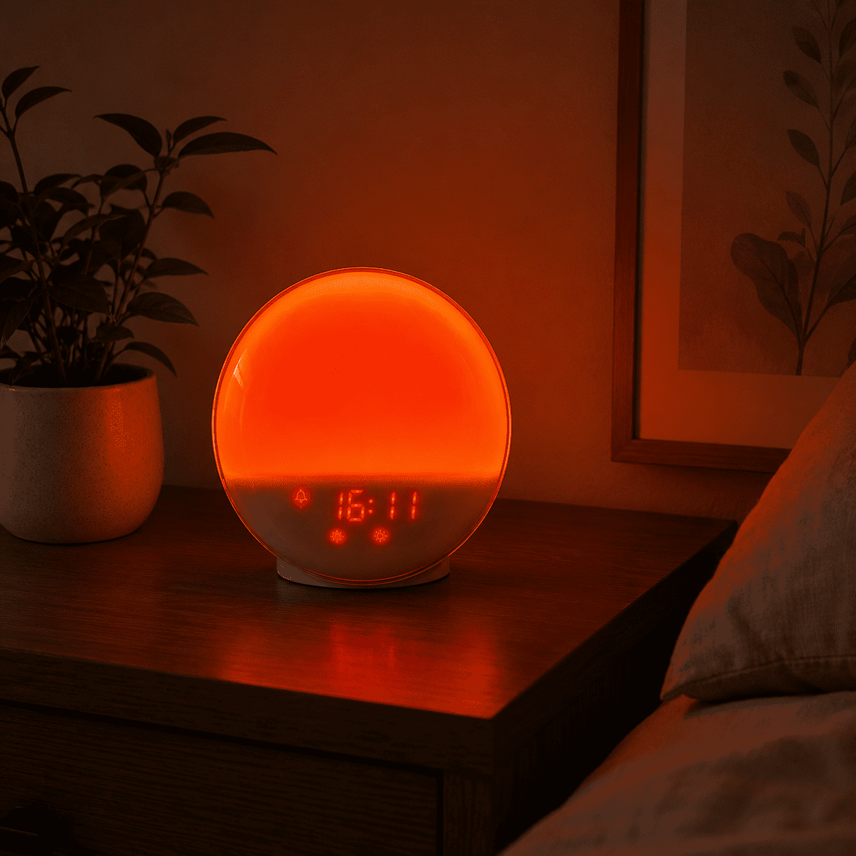 Réveil simulateur d'aube, réveil progressif et lumière chaude 