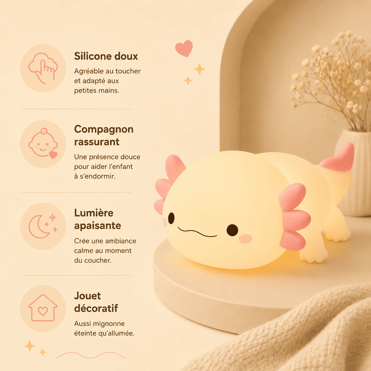 Veilleuse Axolotl