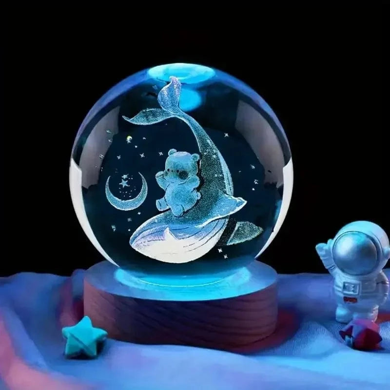 Veilleuse Baleine en Cristal
