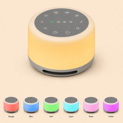Différentes couleurs disponibles de veilleuse bébé bruit blanc - mylumiz.com