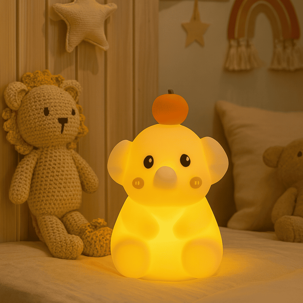 Veilleuse Bébé éléphant en silicone doux 