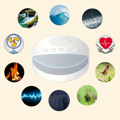 Veilleuse Bruit Blanc Adulte et ses sons relaxants : vague, ventilateur, pluie, chant d'oiseaux...