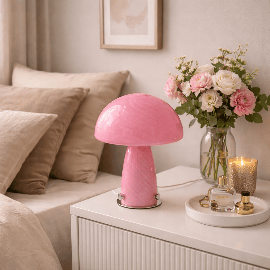 Veilleuse Champignon Rose