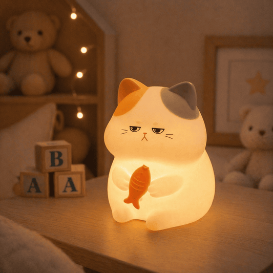 Veilleuse chat multicolore