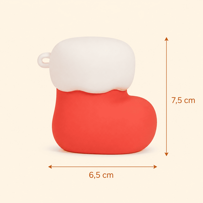 Dimensions de la veilleuse chaussette de Noël : 6,5 cm de large et 7,5 cm de haut