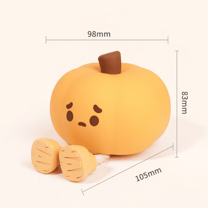 Veilleuse Citrouille d'halloween sur fond beige avec les dimensions
