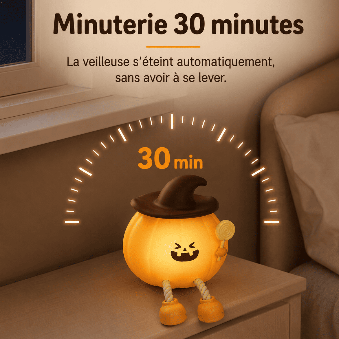 Minuterie 30 minutes de la veilleuse Halloween