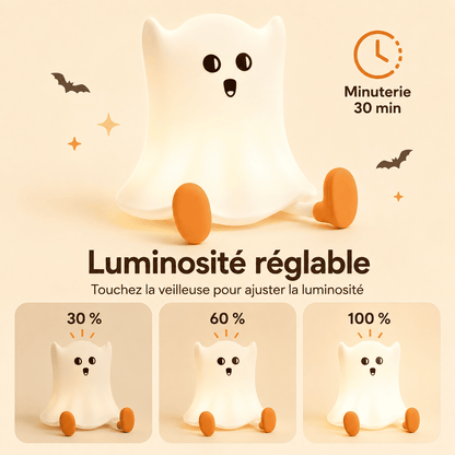 Petite veilleuse fantôme avec luminosité réglable et minuterie de 30 minutes