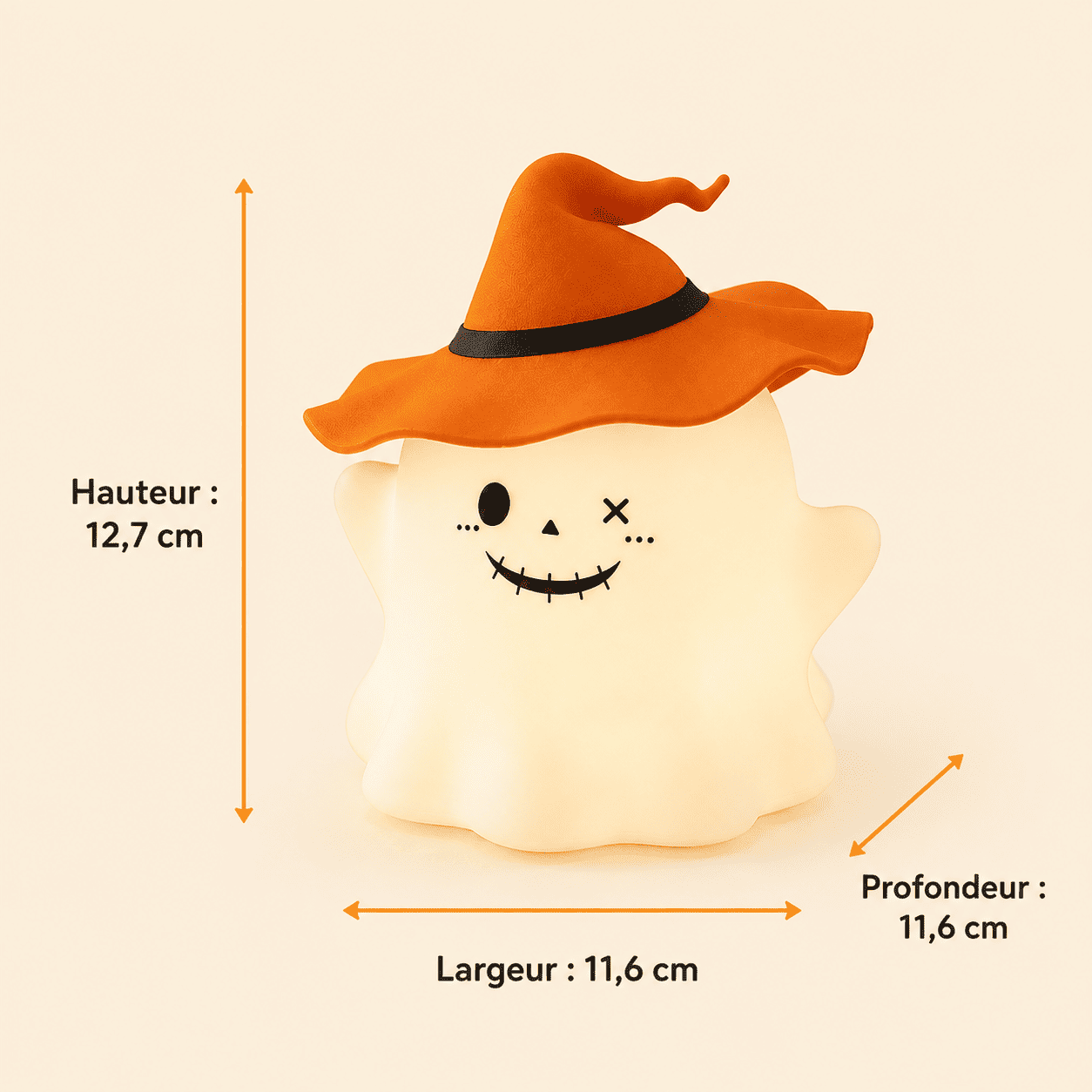 Veilleuse fantôme sorcière avec les dimensions