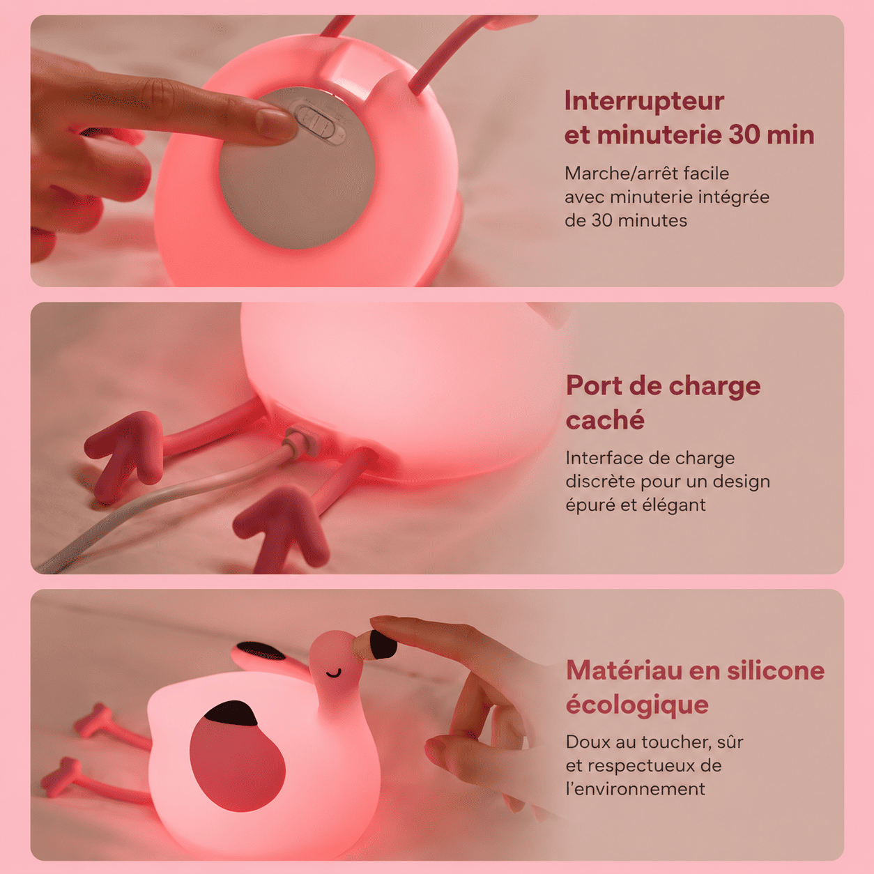 Veilleuse Flamant Rose