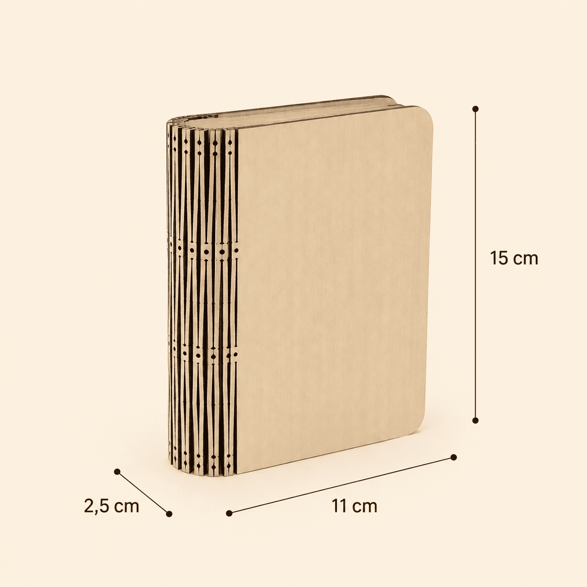 Veilleuse Livre sur fond beige avec la taille