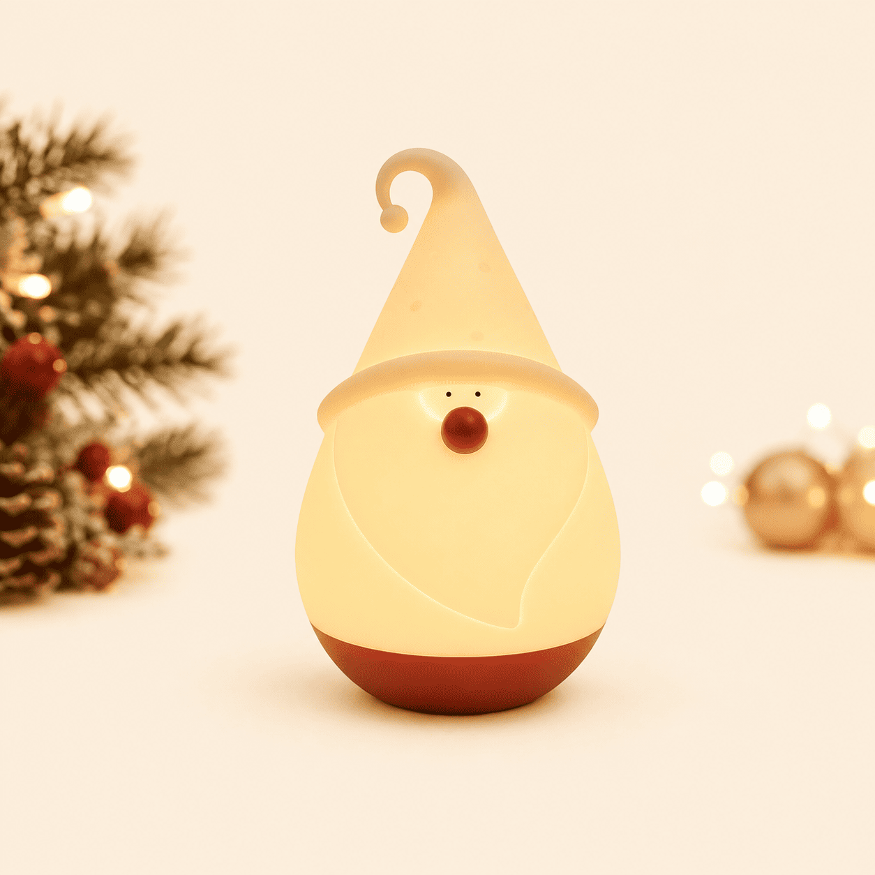 Veilleuse lutin de noël allumée décor 