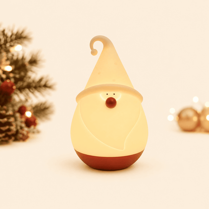 Veilleuse lutin de noël allumée décor 