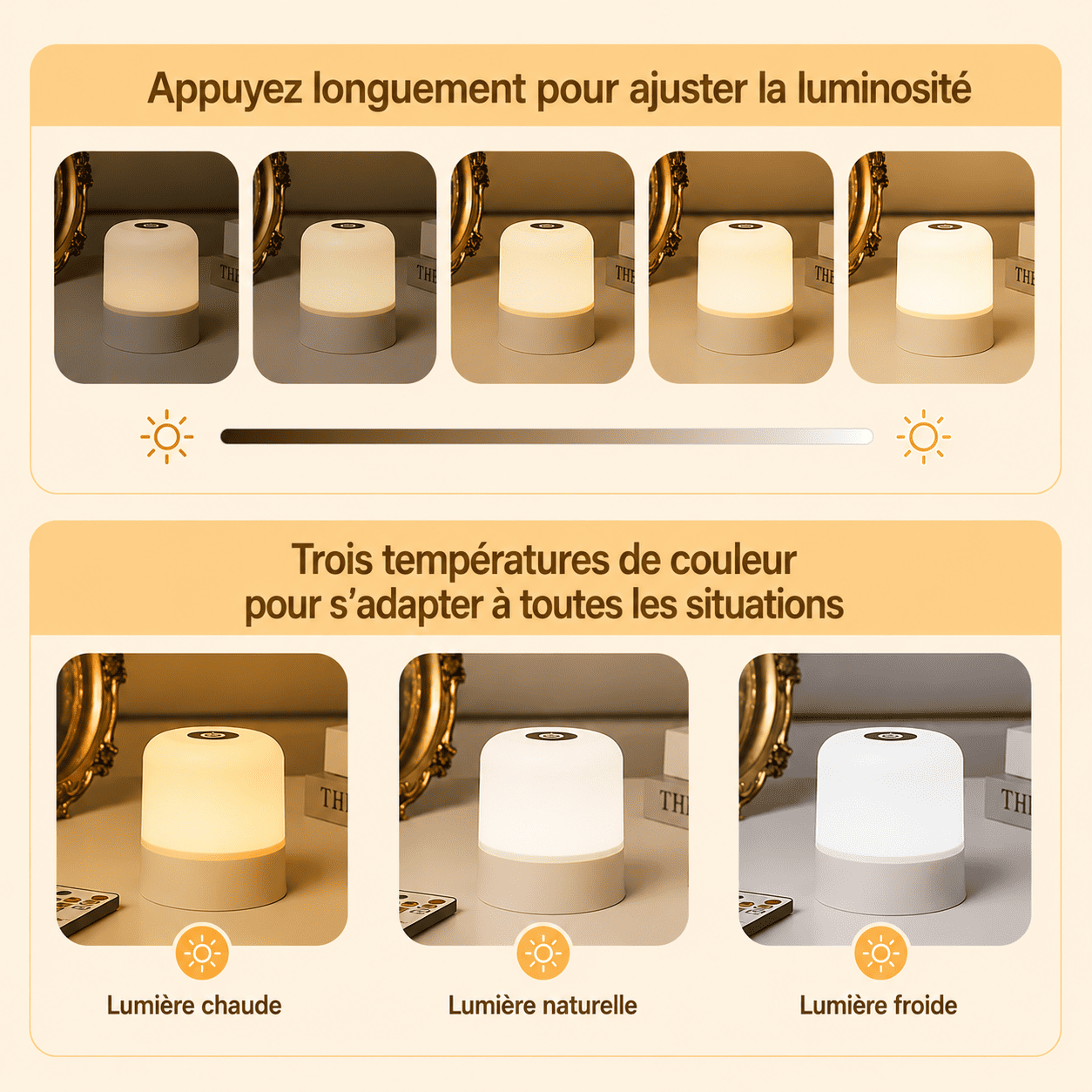 Veilleuse pour allaiter plusieurs intensités et 3 lumières - mylumiz.com