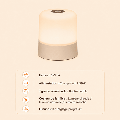 Veilleuse pour allaiter type de commande, luminosité, alimentation et lumière - mylumiz.com