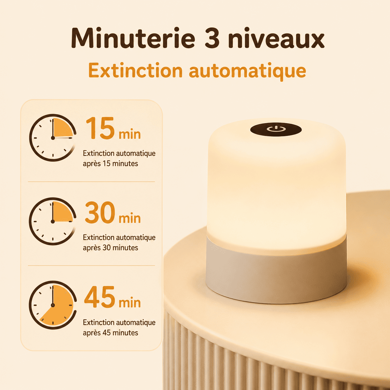 Veilleuse pour allaiter 3 minuterie 15,30 et 45 minutes - mylumiz.com
