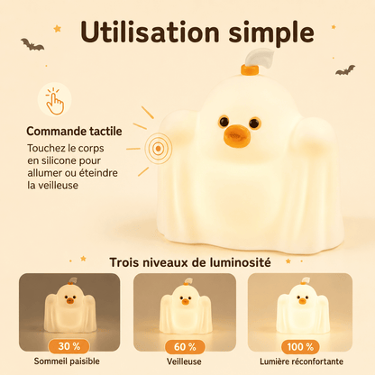 Veilleuse Poussin Fantôme avec commande tactile et trois niveaux de luminosité