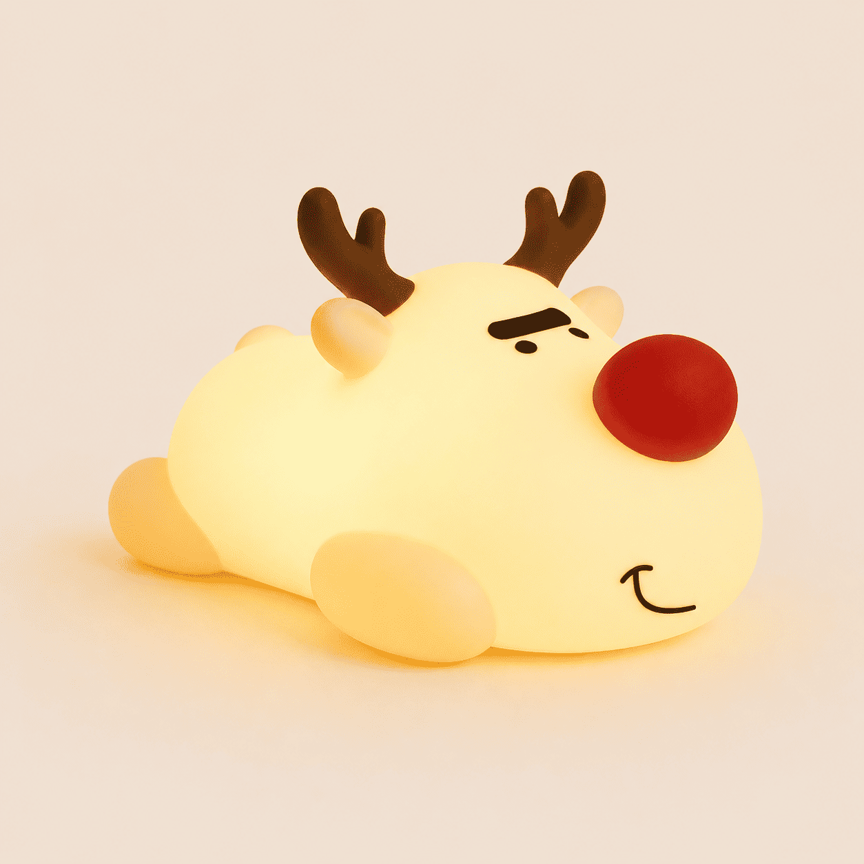 Veilleuse Renne de Noël sur fond beige
