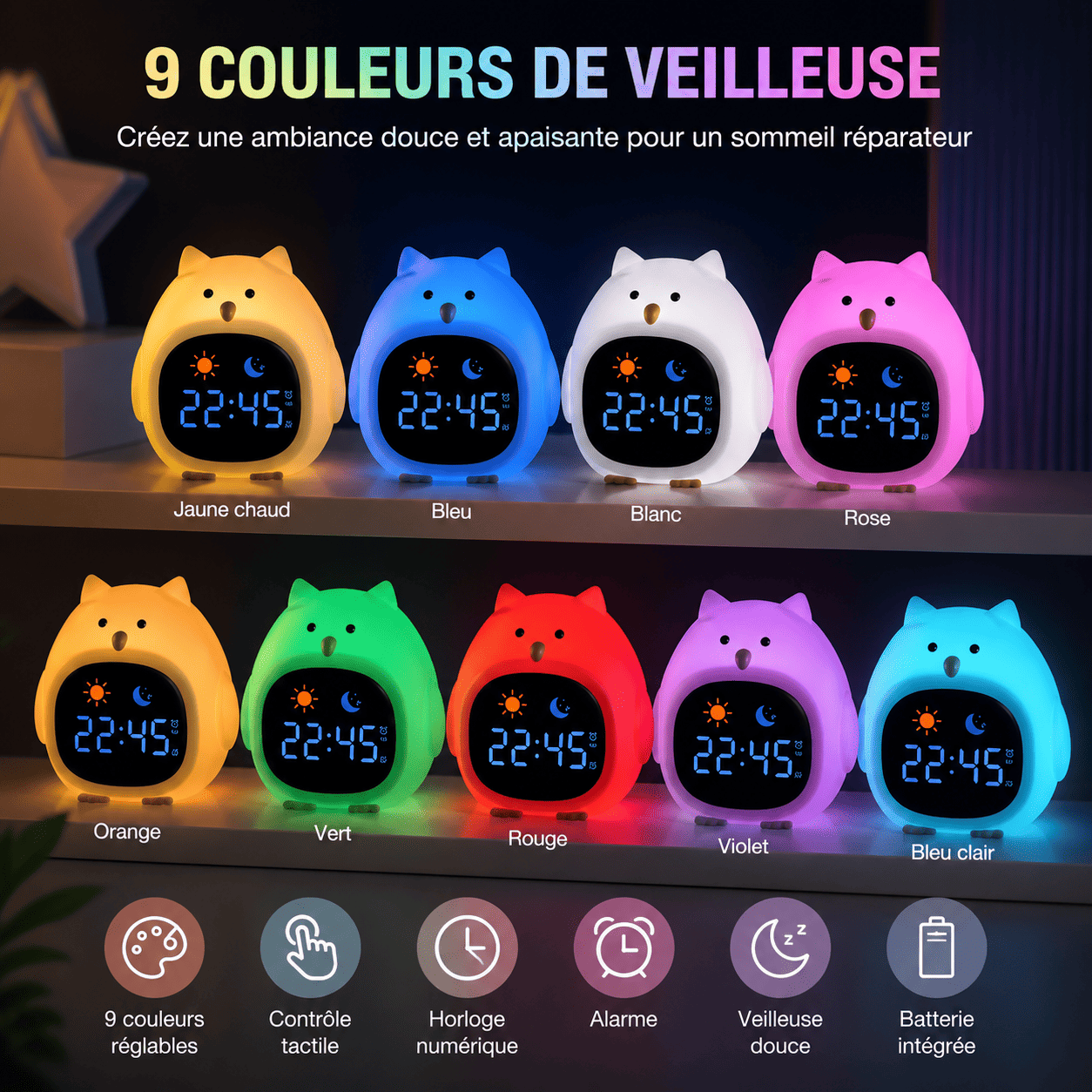 Veilleuse Réveil Hibou