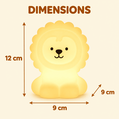 Dimensions de la Veilleuse Roi Lion : 9 × 9 × 12 cm