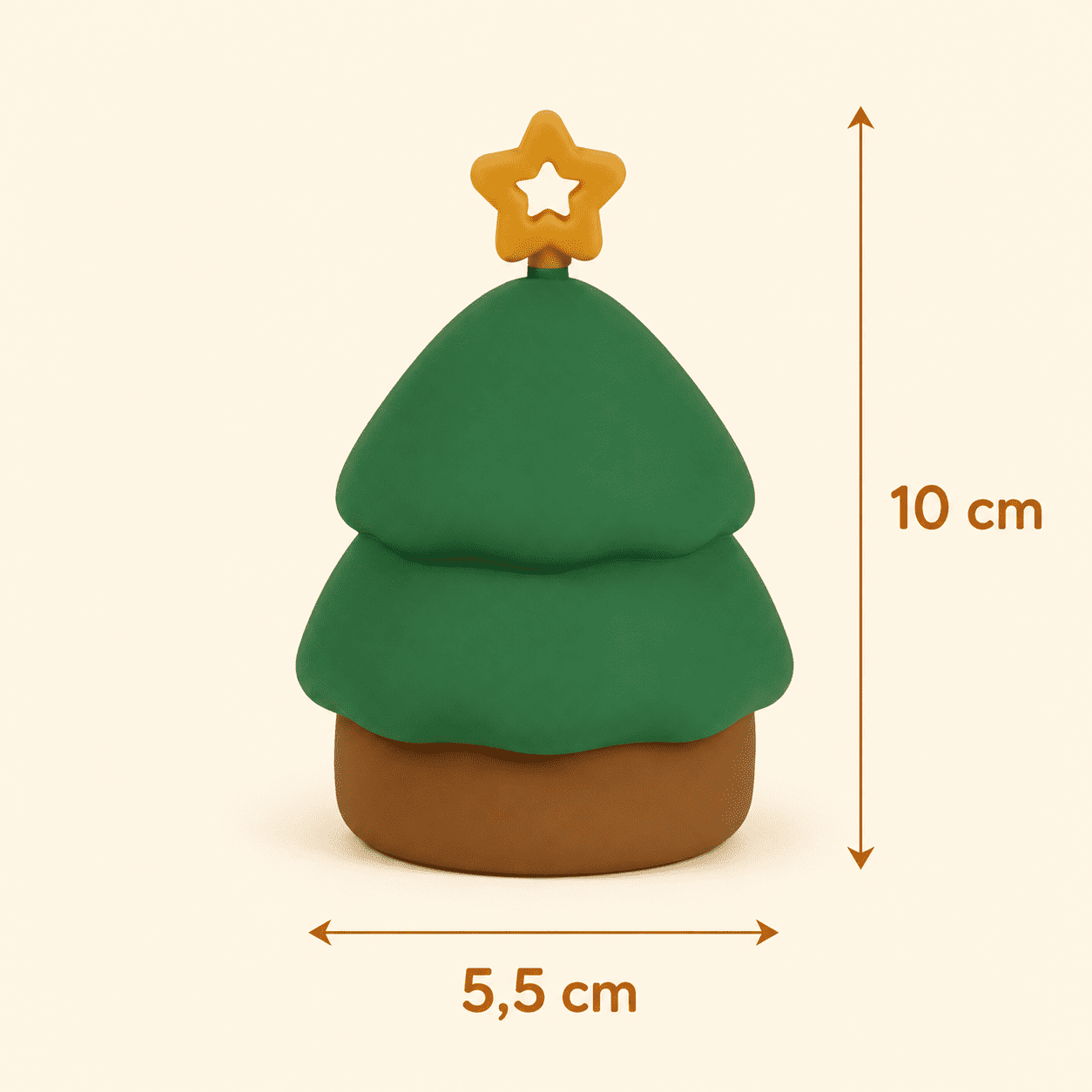 Dimensions de la veilleuse sapin de Noël : 5,5 cm de large et 10 cm de haut